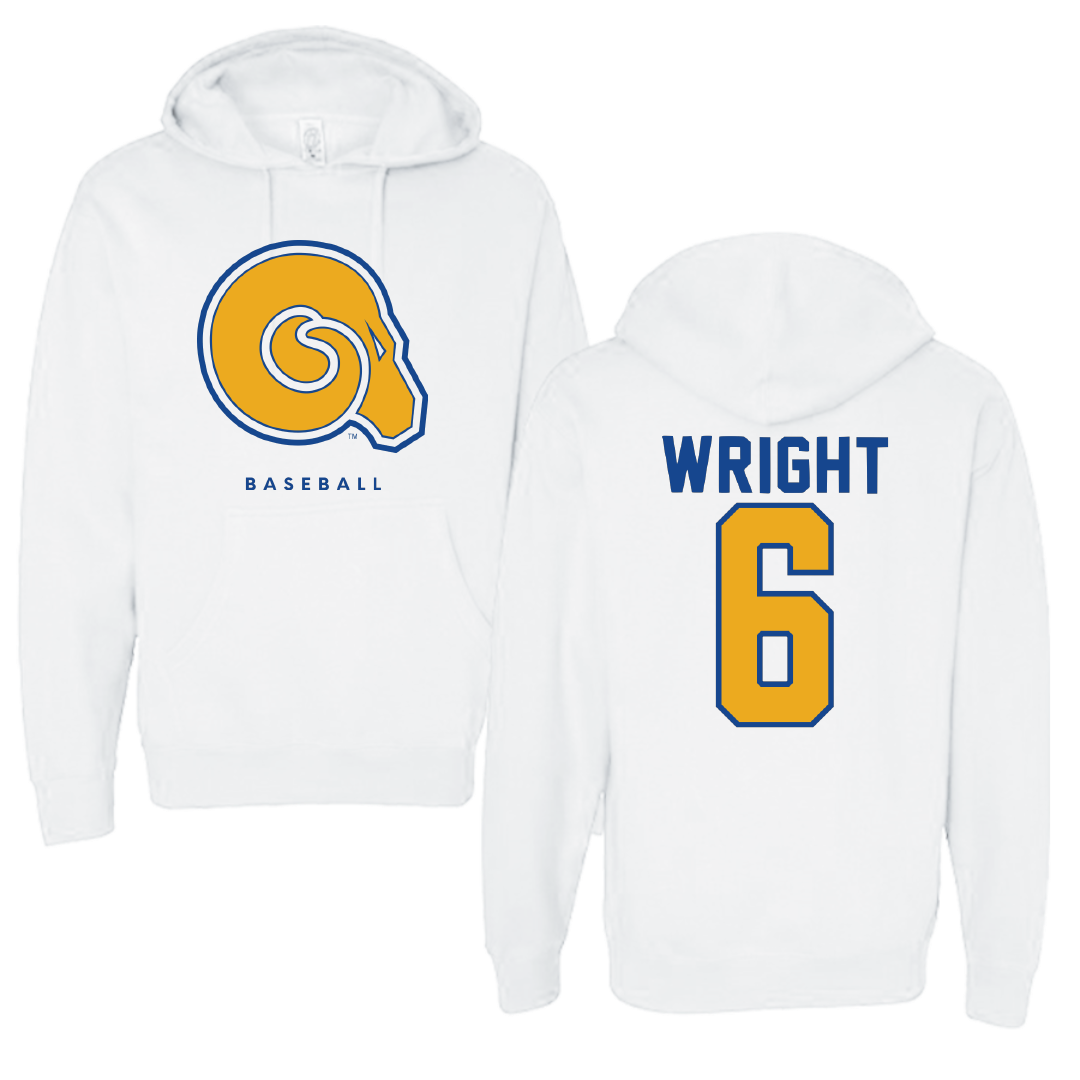 Albany State University Baseball White Hoodie - #6 Quindon Wright