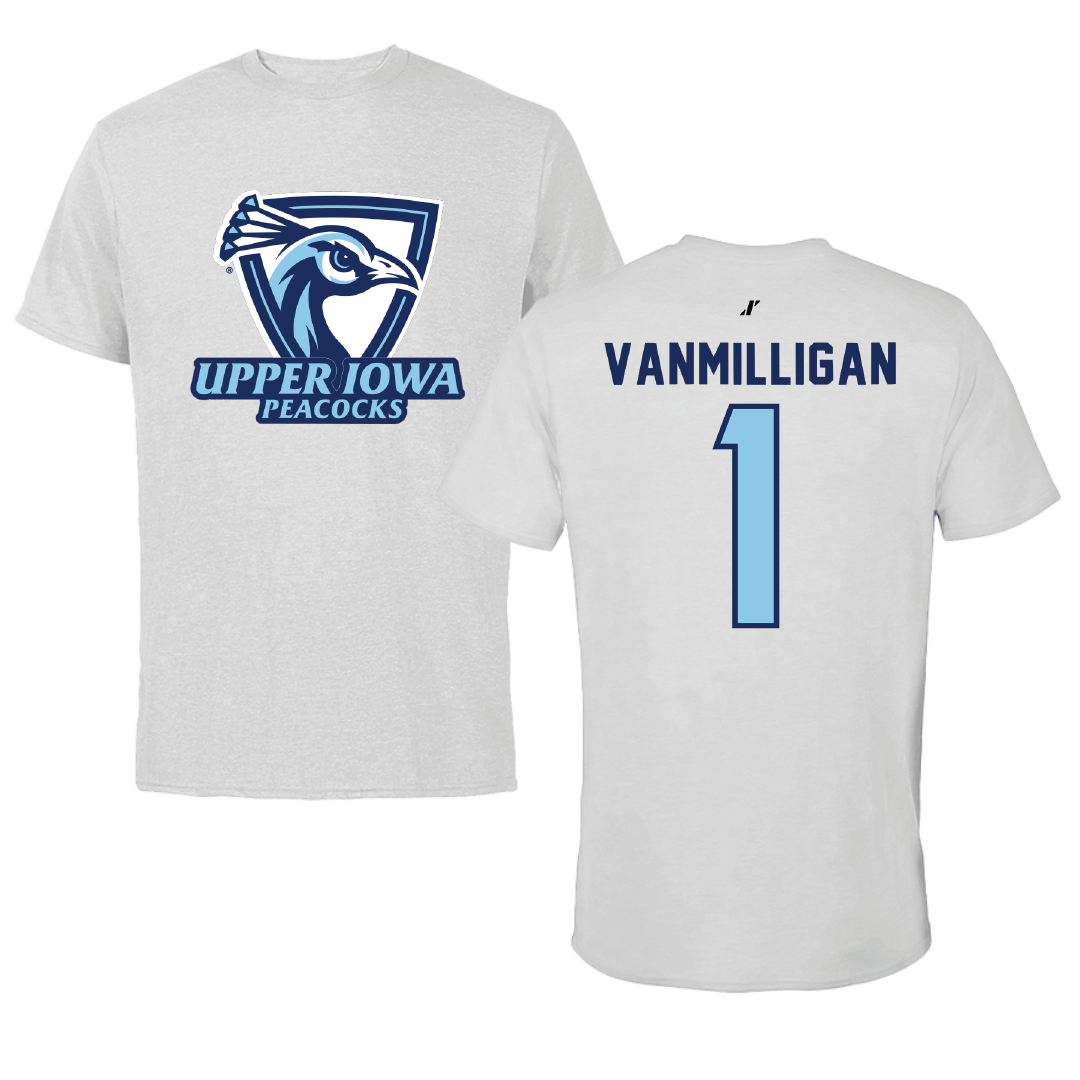 Upper Iowa University Softball Light Gray Performance Tee - #1 Rae VanMilligan