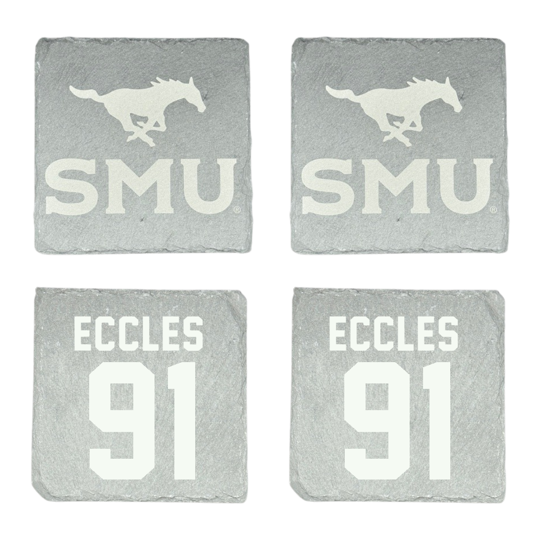 Southern Methodist University Football Stone Coaster (4 Pack)  - #91 Sam Eccles
