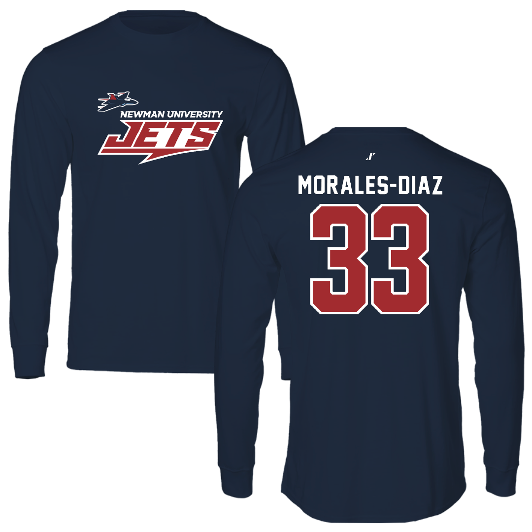 Newman University Soccer Navy General Performance Long Sleeve - #33 Sergio Morales-Diaz