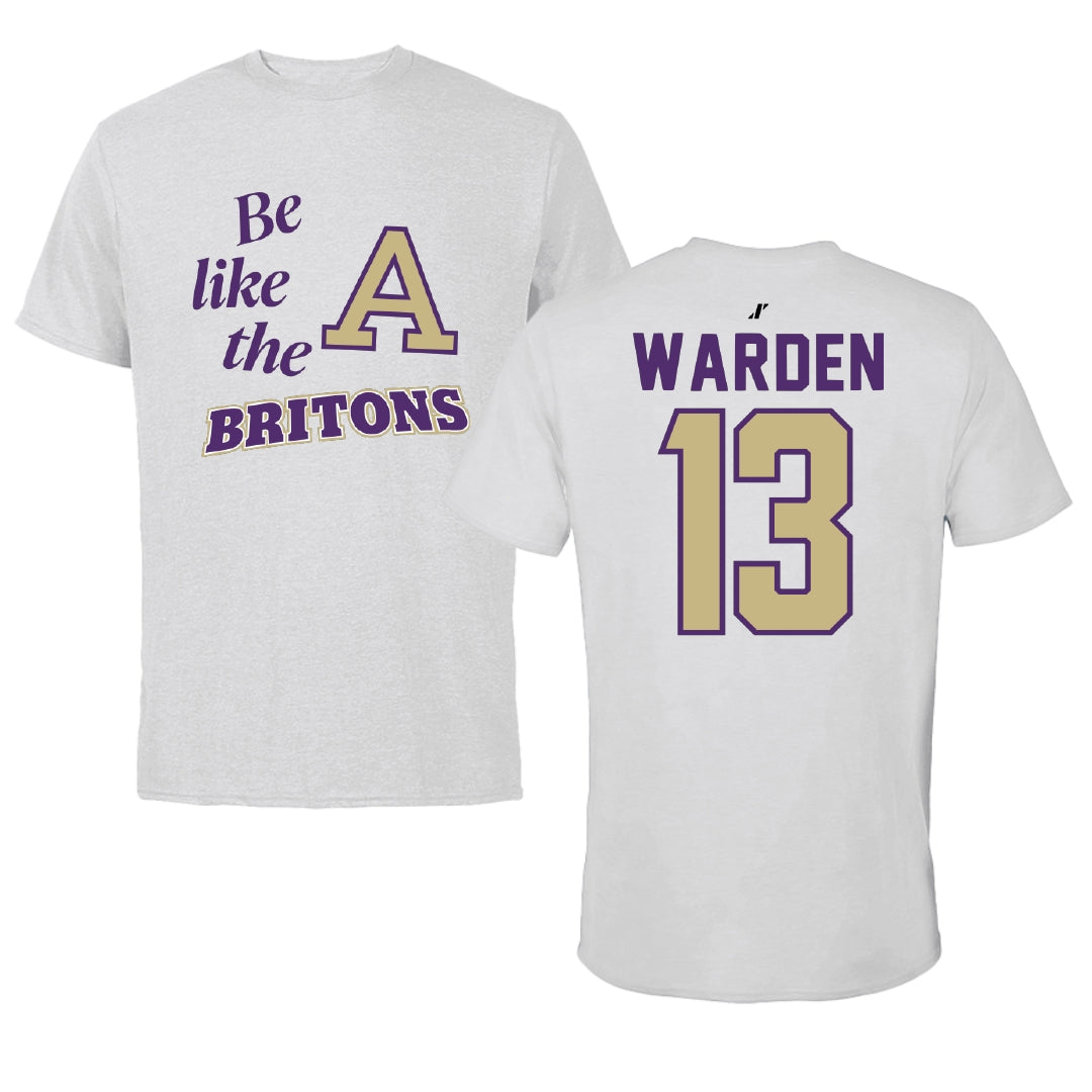 Albion College Soccer Light Gray Be Like Us Performance Tee - #13 Maggie Warden