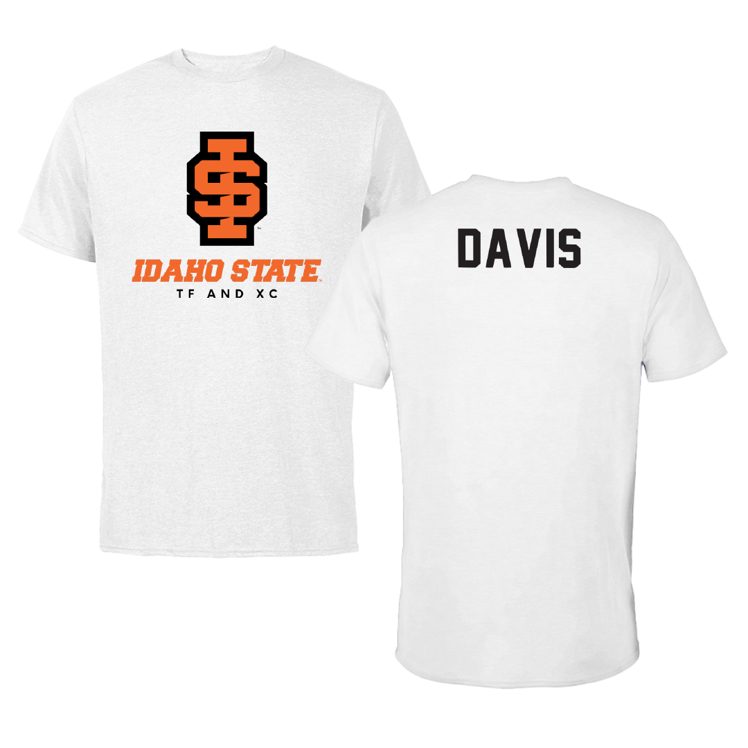 Idaho State University TF and XC White Performance Tee - Cam Davis