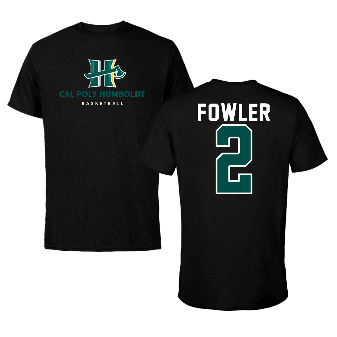 Cal Poly Humboldt Basketball Black Tee - #2 Aidan Fowler