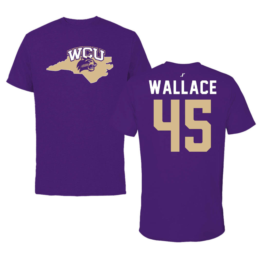 Western Carolina University Football Purple State Performance Tee - #45 Justin Wallace