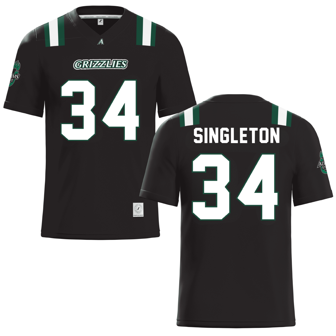 Adams State University Black Football Jersey - #34 Kwesi Singleton