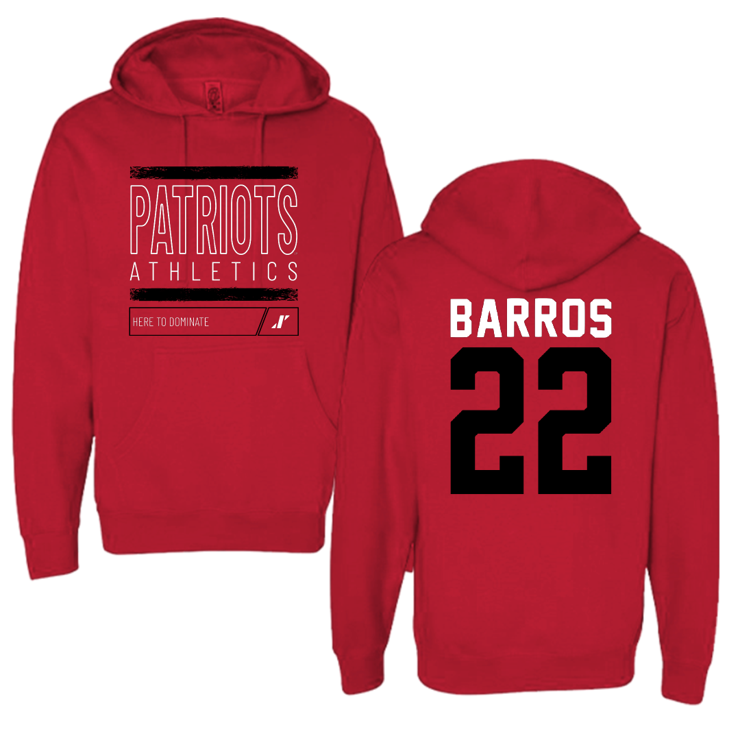 Dallas Baptist University Soccer Red Dominate Hoodie - #22 Nicolas Barros
