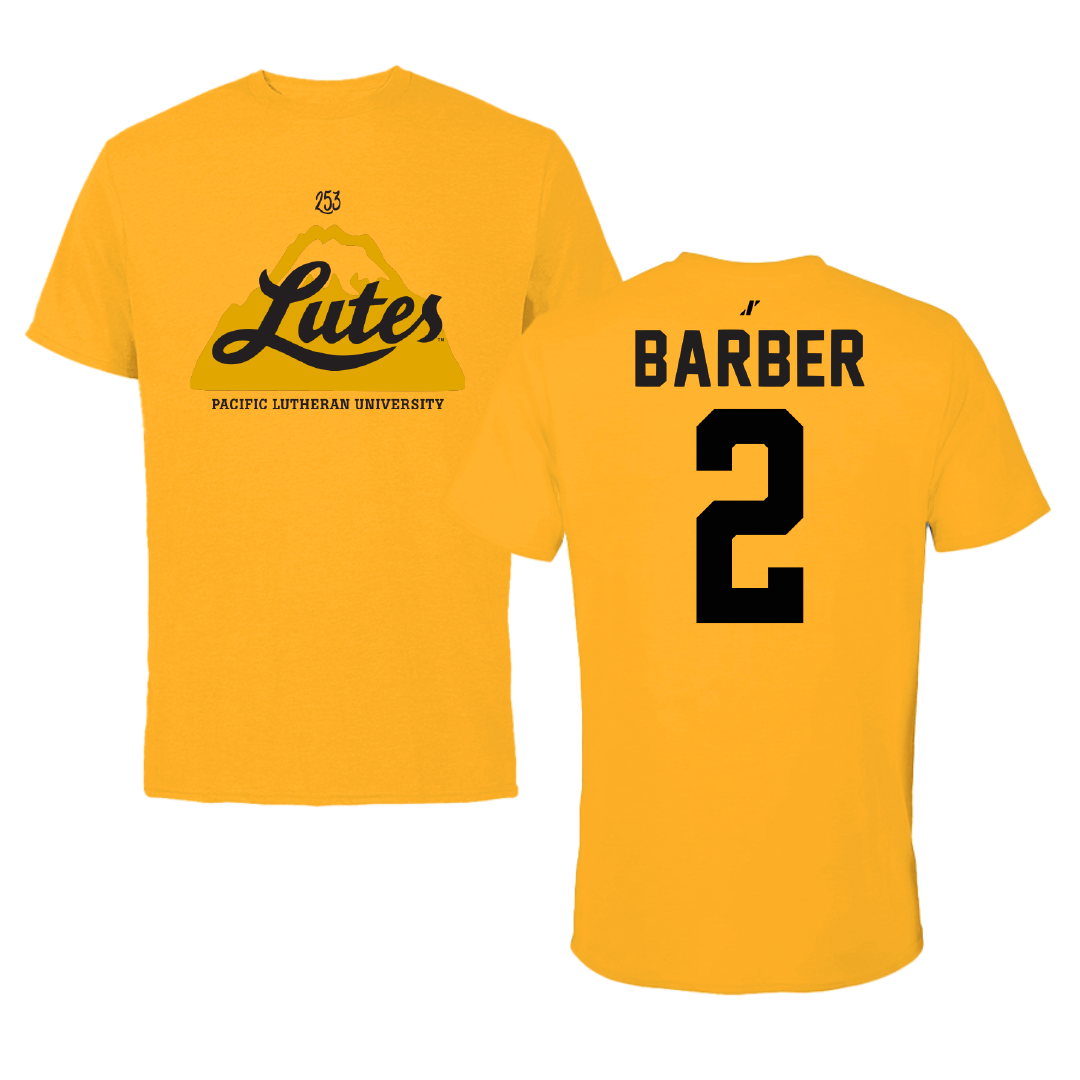 Pacific Lutheran University Baseball Gold General Performance Tee - #2 Aaron Barber
