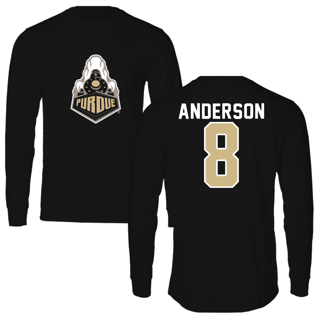 Purdue University Baseball Black Performance Long Sleeve - #8 Brandon Anderson