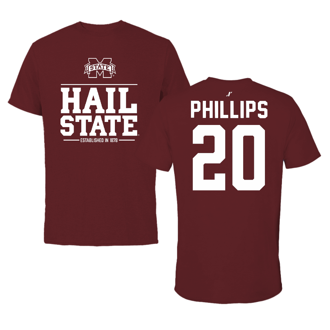 Mississippi State University Softball Maroon General Performance Tee - #20 Sara Phillips