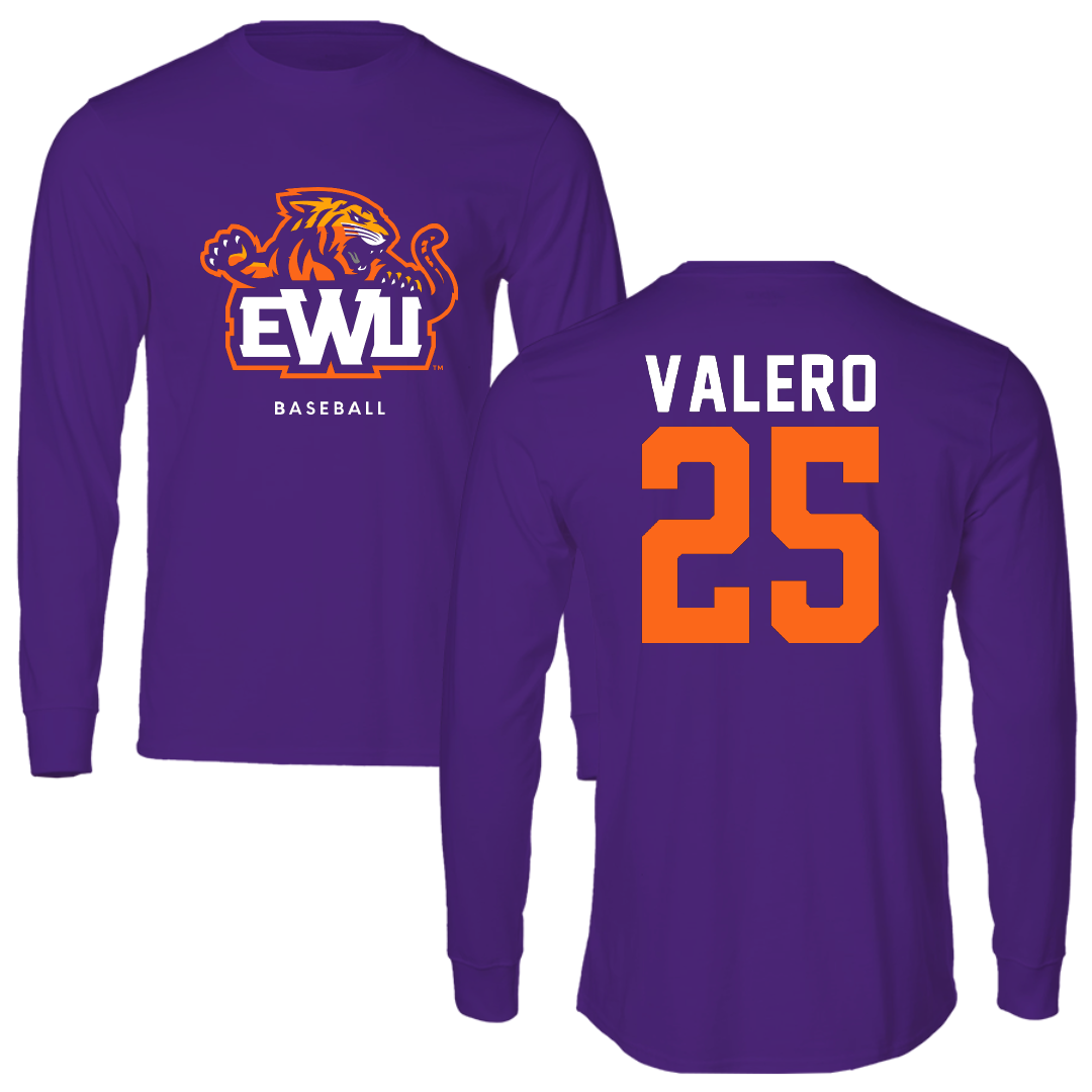 Edward Waters University Baseball Purple Long Sleeve - #25 Luis Valero