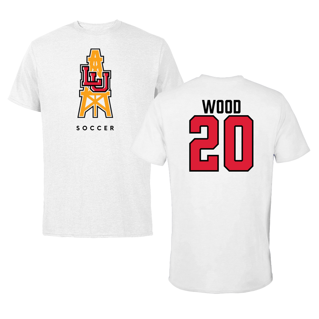 Lamar University Soccer White Performance Tee - #20 Emmy Wood