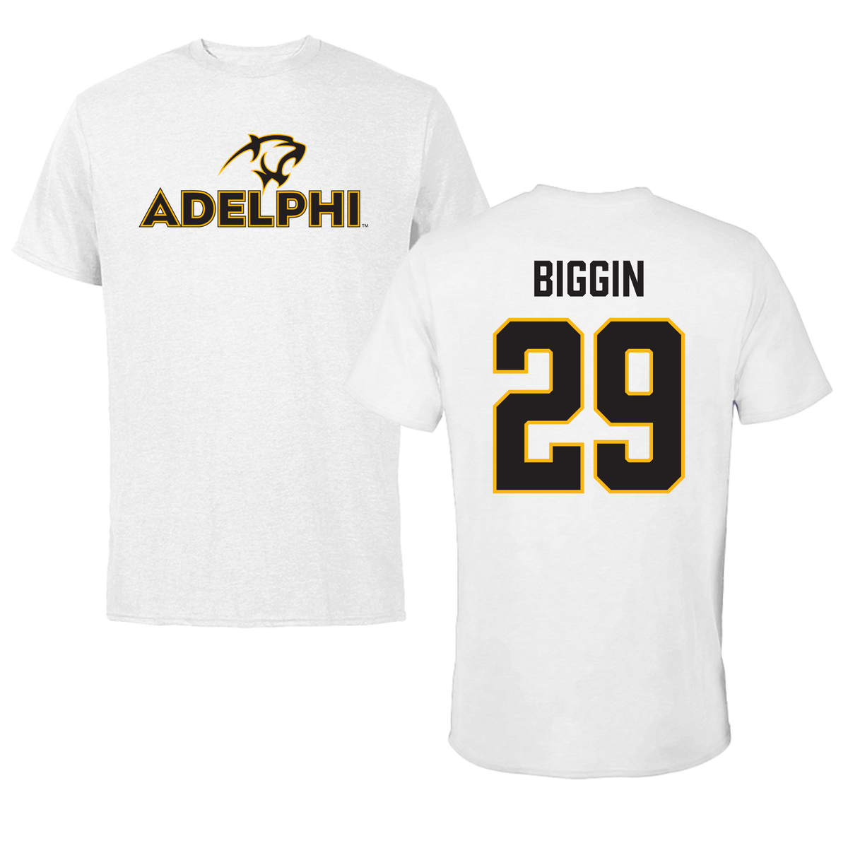 Adelphi University Field Hockey White Tee - #29 Emiline Biggin