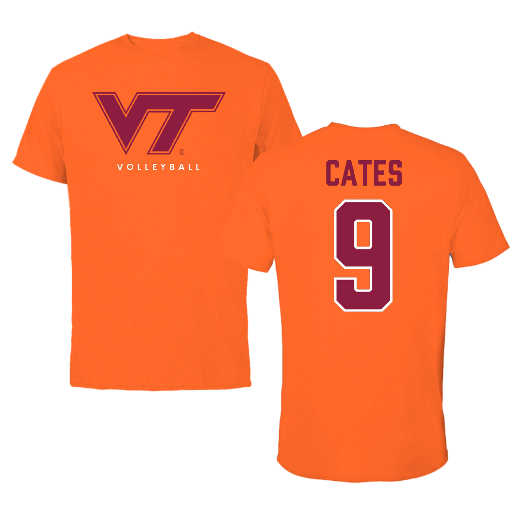 Virginia Tech Volleyball True Orange Tee - #9 Sierra Cates