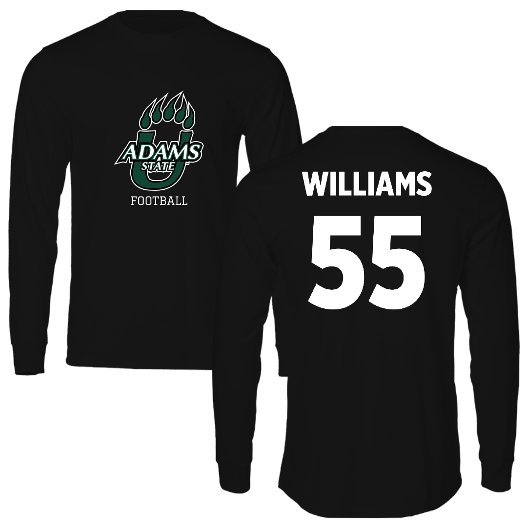 Adams State University Football Black State Long Sleeve - #55 Quincy Williams