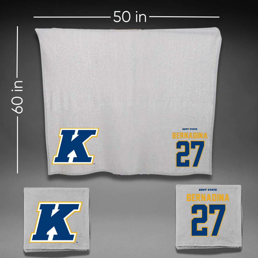 Kent State University Baseball Gray Blanket - #27 Rocco Bernadina