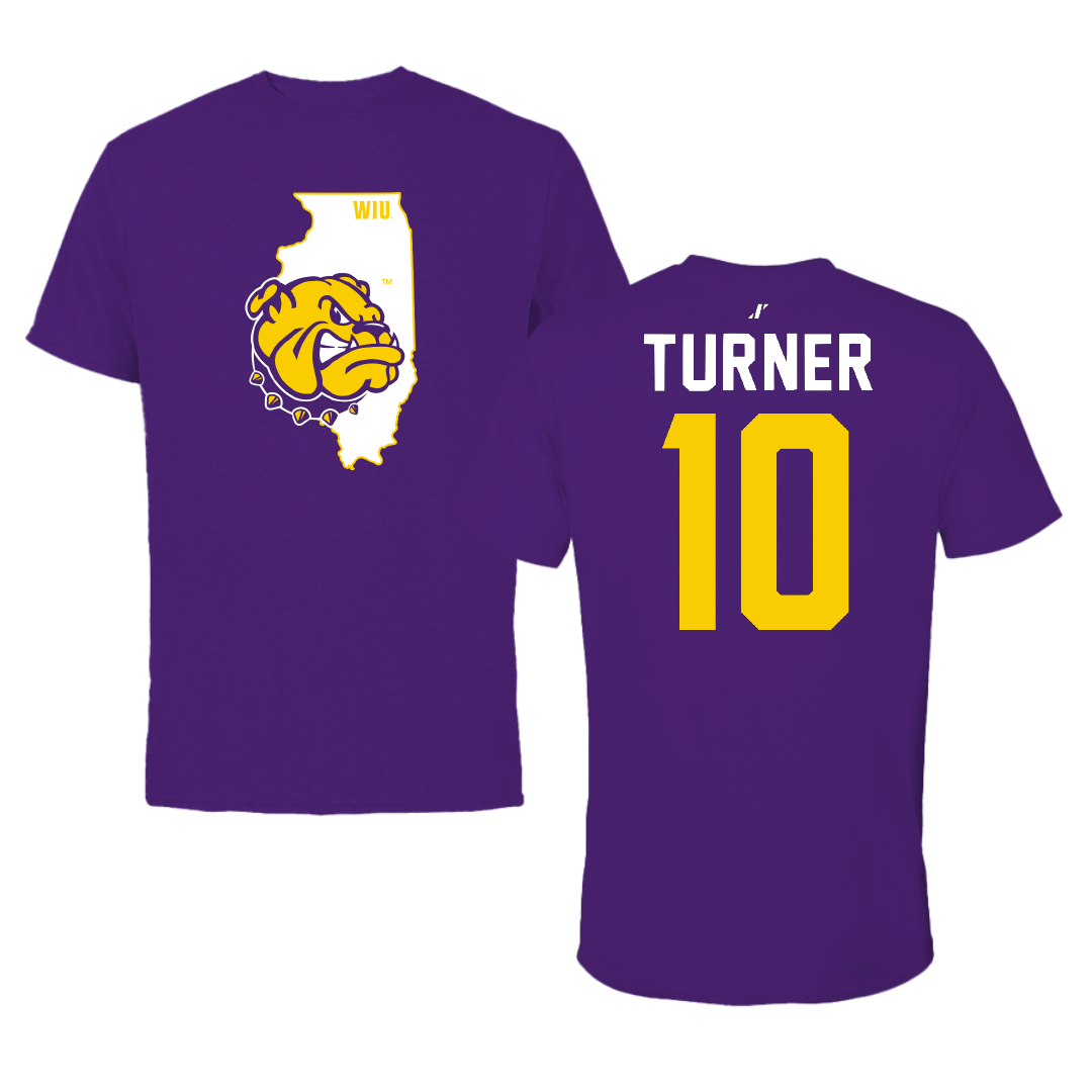 Western Illinois University Soccer Purple State Tee - #10 Kayla Turner
