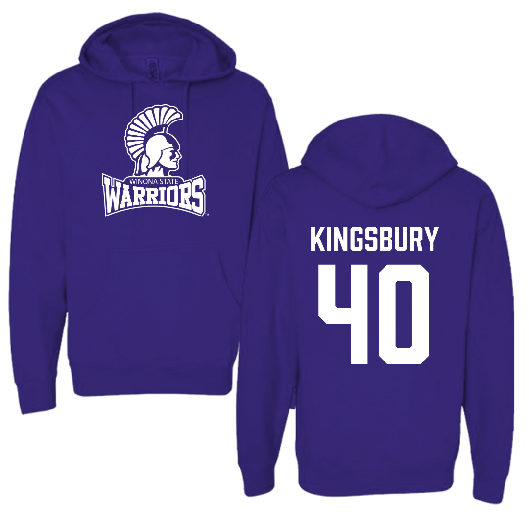 Winona State University Football Purple Hoodie - #40 Ben Kingsbury
