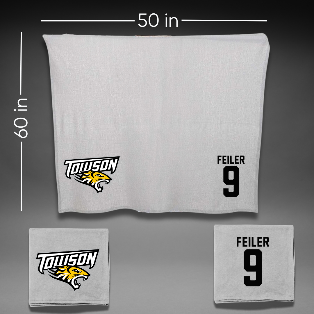 Towson University Soccer Gray Blanket - #9 Sydney Feiler