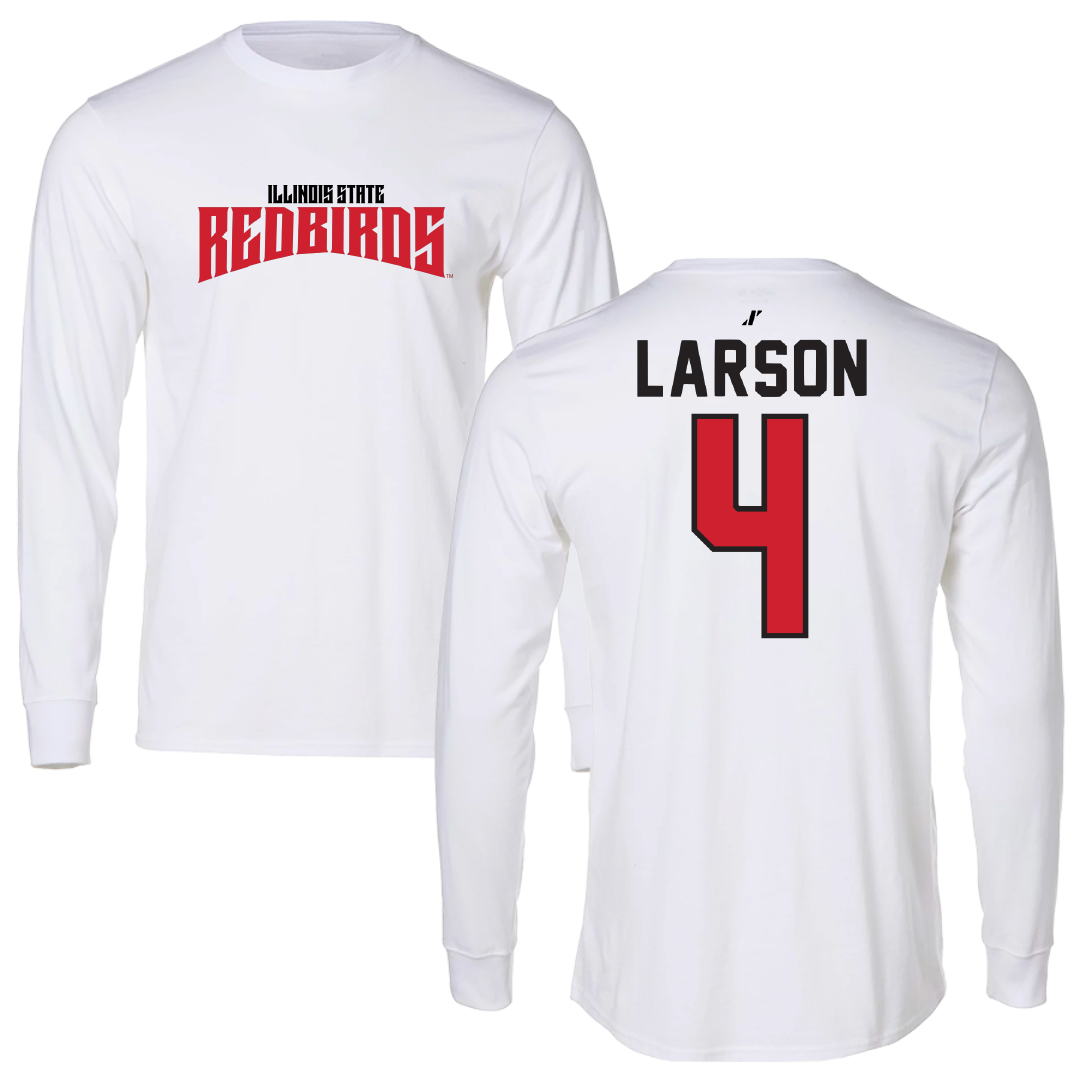 Illinois State University Softball White Classic Performance Long Sleeve - #4 Julia Larson