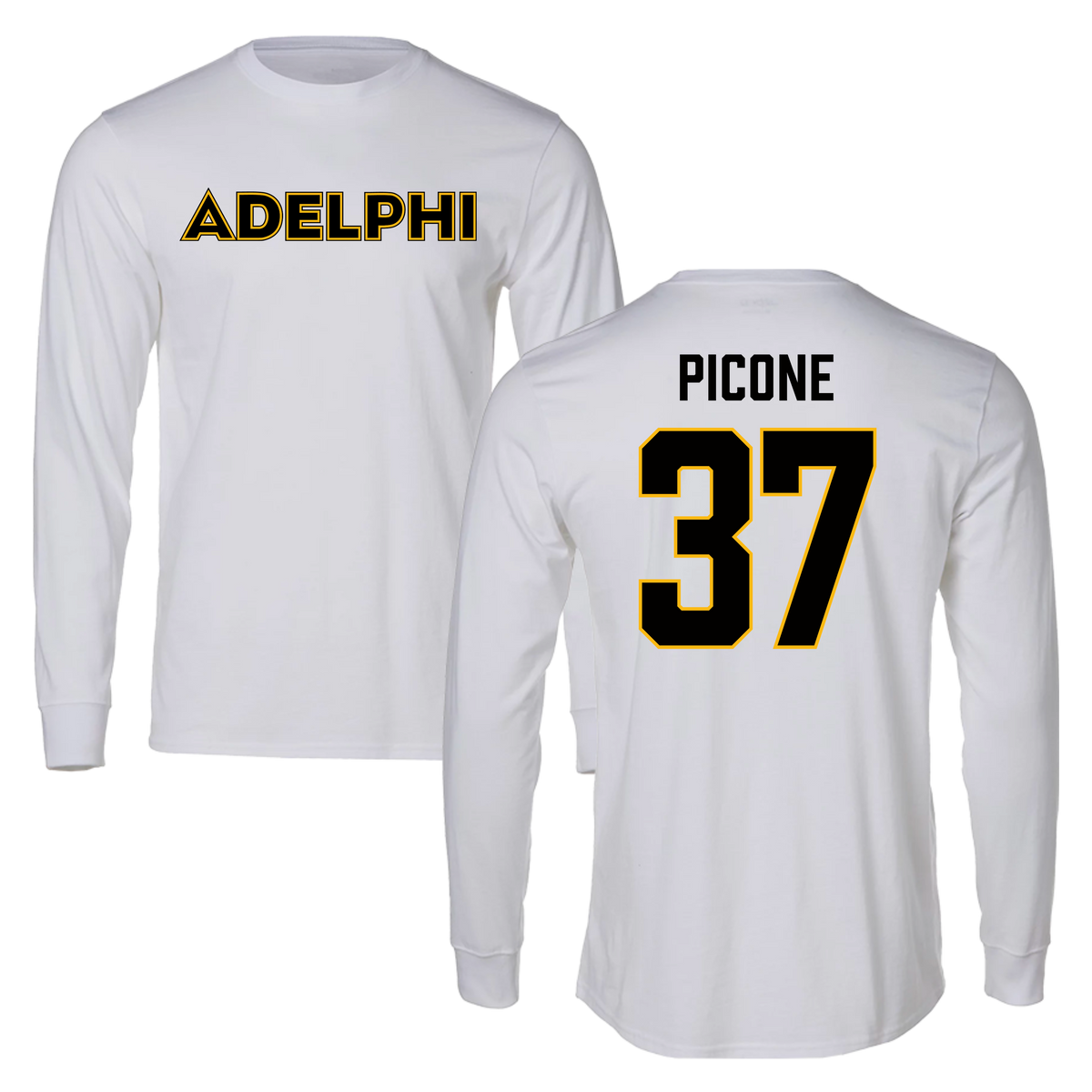 Adelphi University Baseball White Long Sleeve - #37 CJ Picone