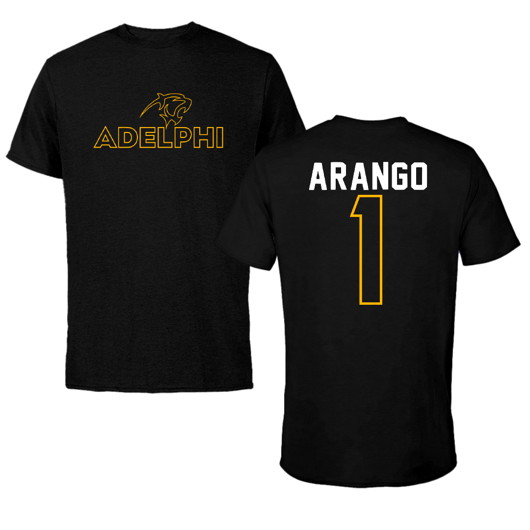 Adelphi University Soccer Black Performance Tee - #1 Santiago Arango