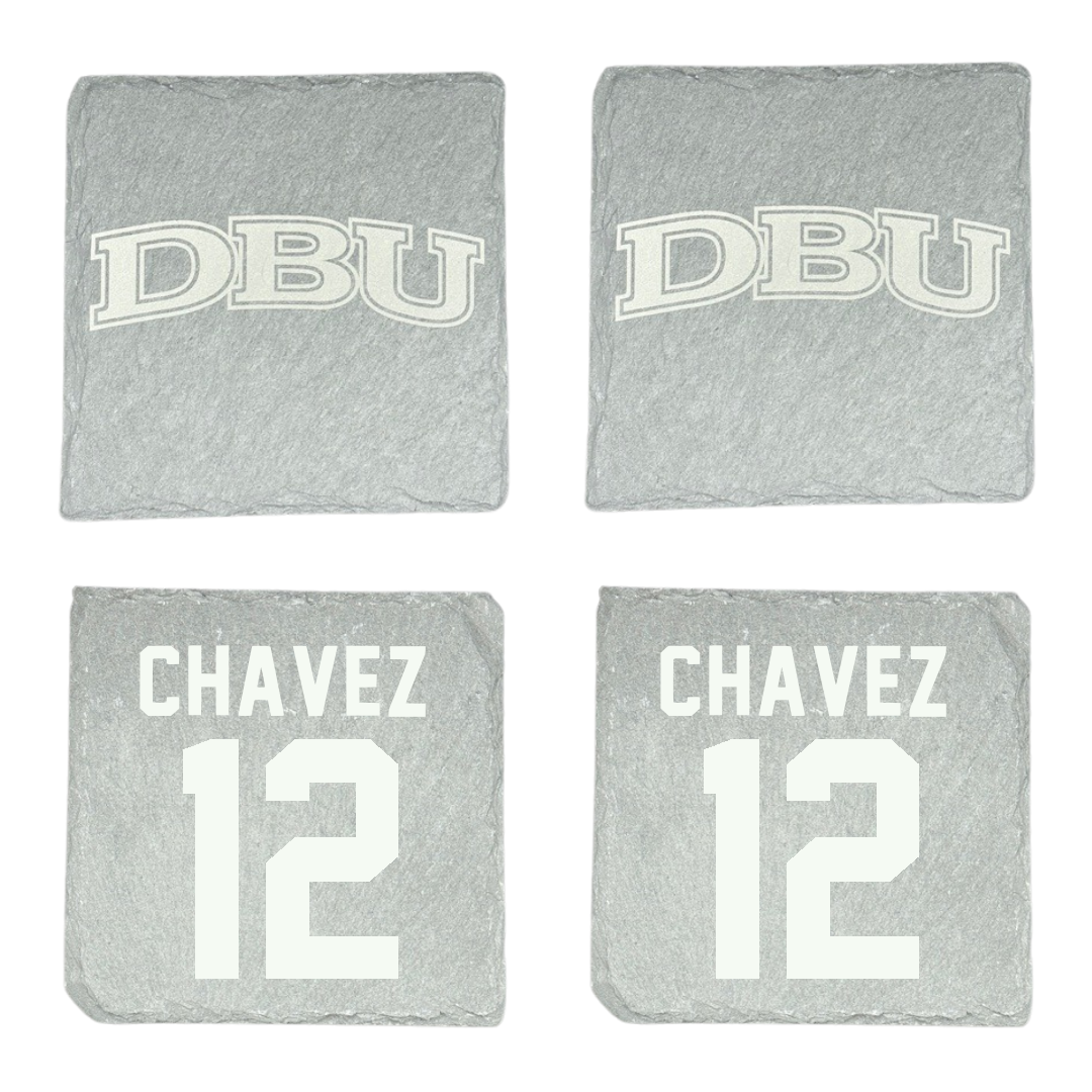 Dallas Baptist University Lacrosse Stone Coaster (4 Pack)  - #12 Luis Chavez