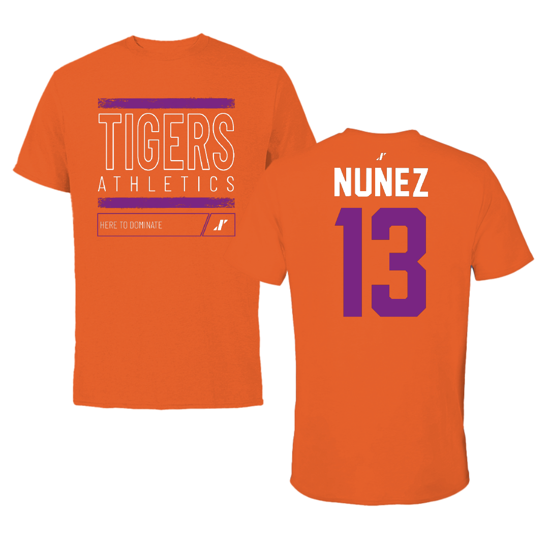 Edward Waters University Baseball Orange Dominate Tee - #13 Luis Nunez