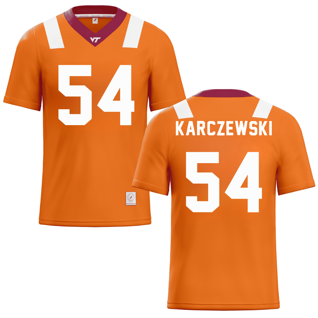 Virginia Tech Orange Football Jersey - #54 Grant Karczewski