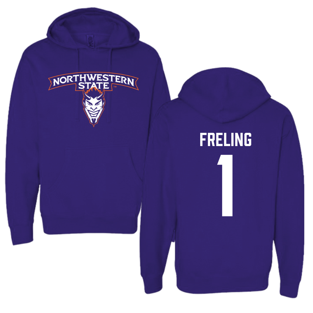 Northwestern State University Volleyball Purple Hoodie - #1 Lorelei Freling