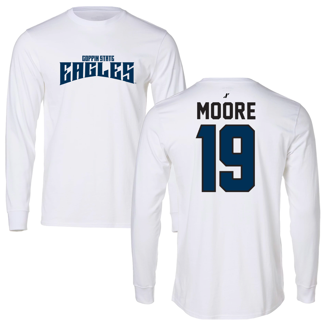 Coppin State University Baseball White Classic Long Sleeve - #19 Daniel Moore