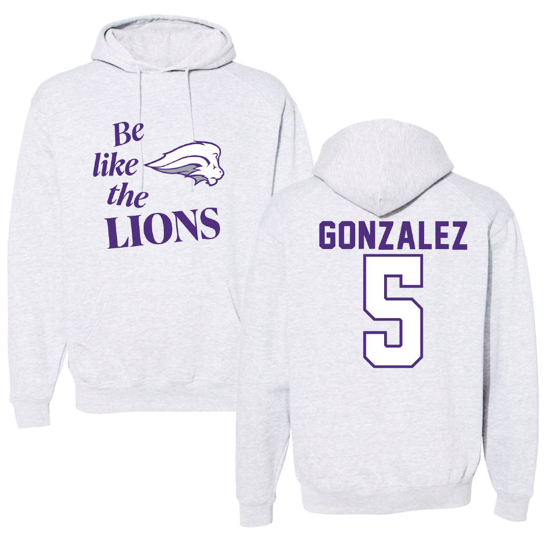 Nelson University Basketball Light Gray Be Like Us Hoodie - #5 Ashley Gonzalez