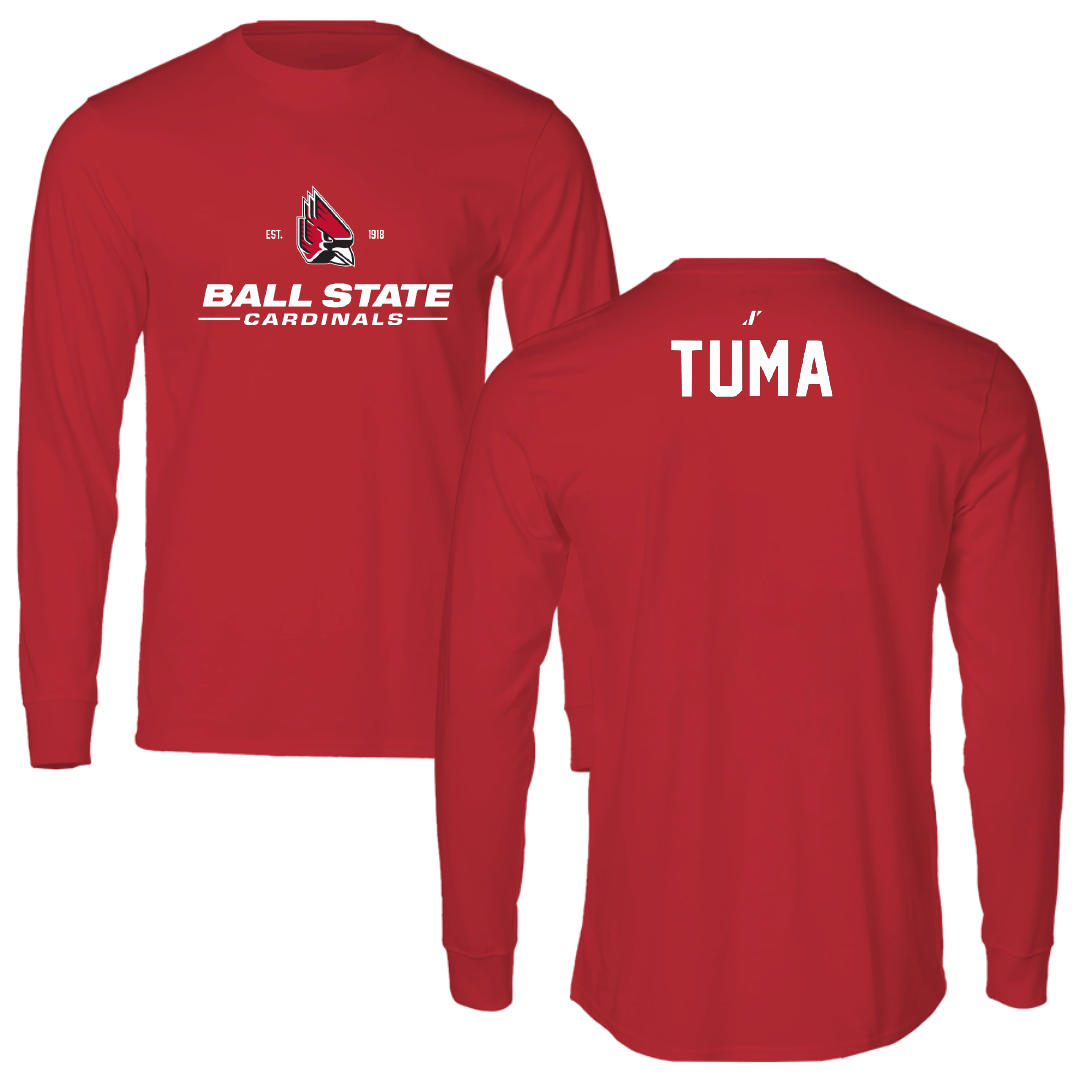 Ball State University Swimming & Diving Red General Performance Long Sleeve - Callie Tuma