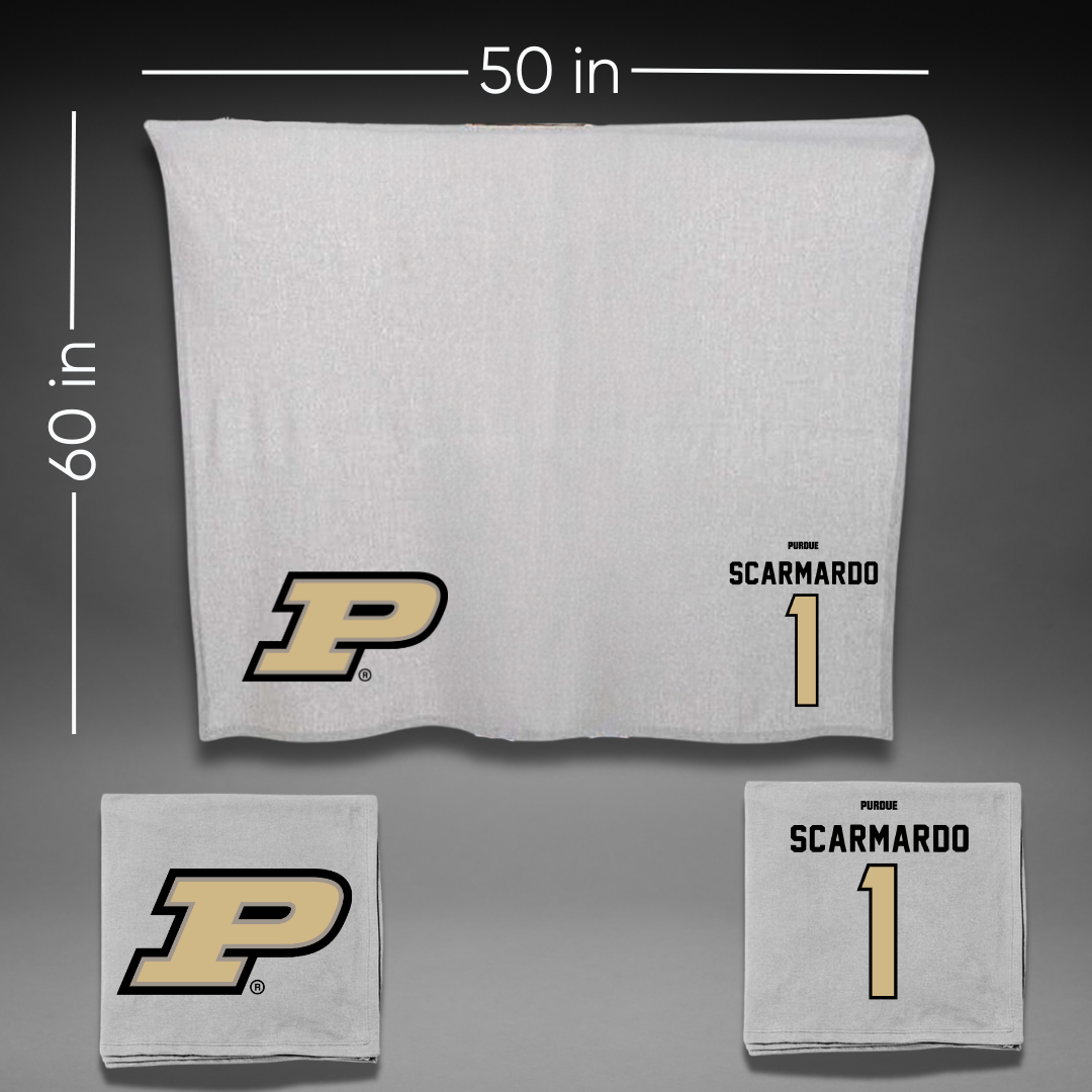 Purdue University Softball Gray Blanket - #1 Sage Scarmardo