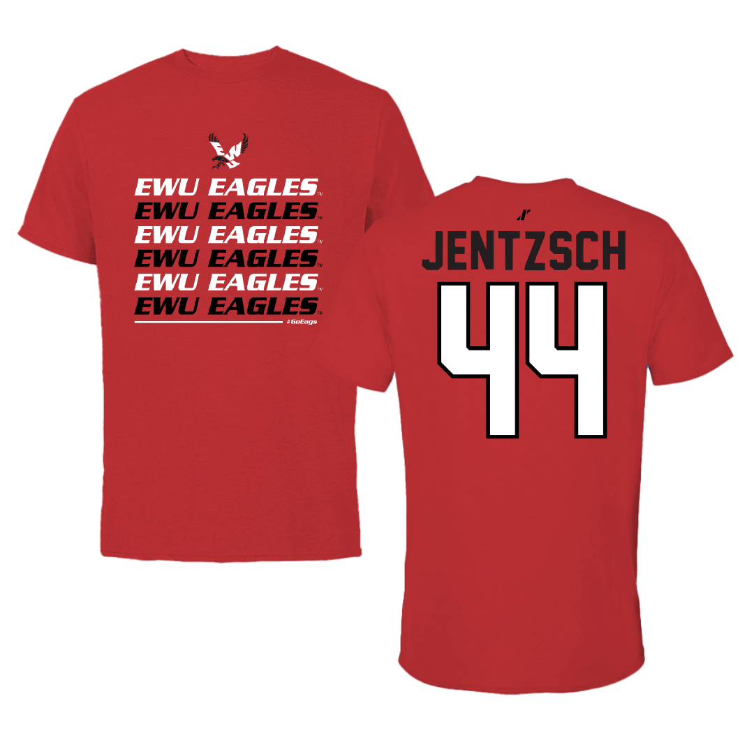Eastern Washington University Basketball Red General Tee - #44 Camille Jentzsch