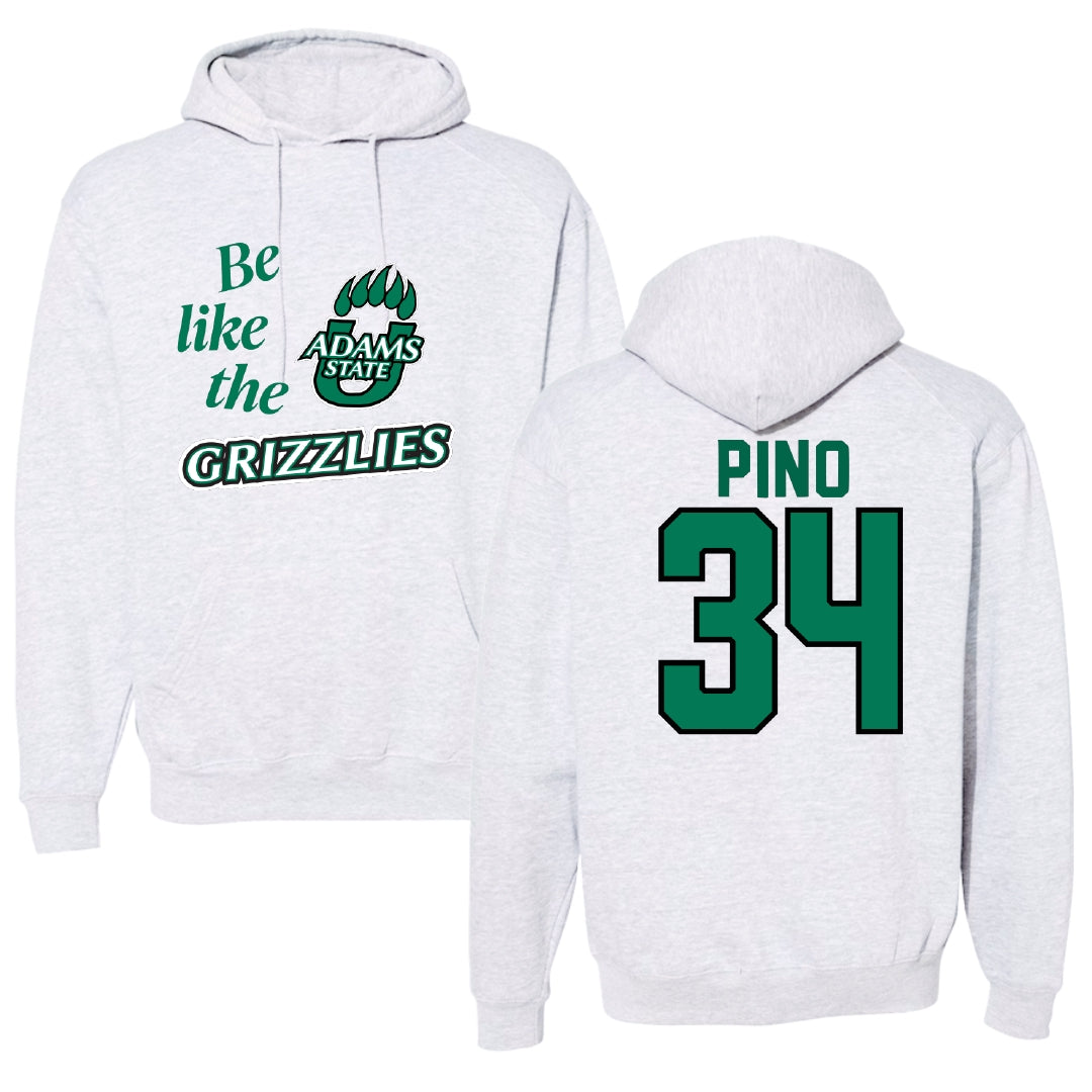 Adams State University Baseball Light Gray Be Like Us Hoodie - #34 CJ Pino