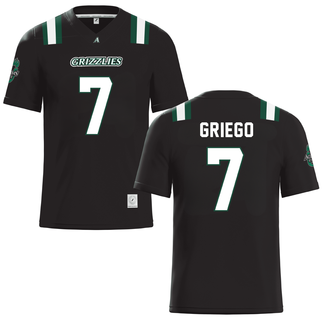 Adams State University Black Football Jersey - #7 Markus Griego