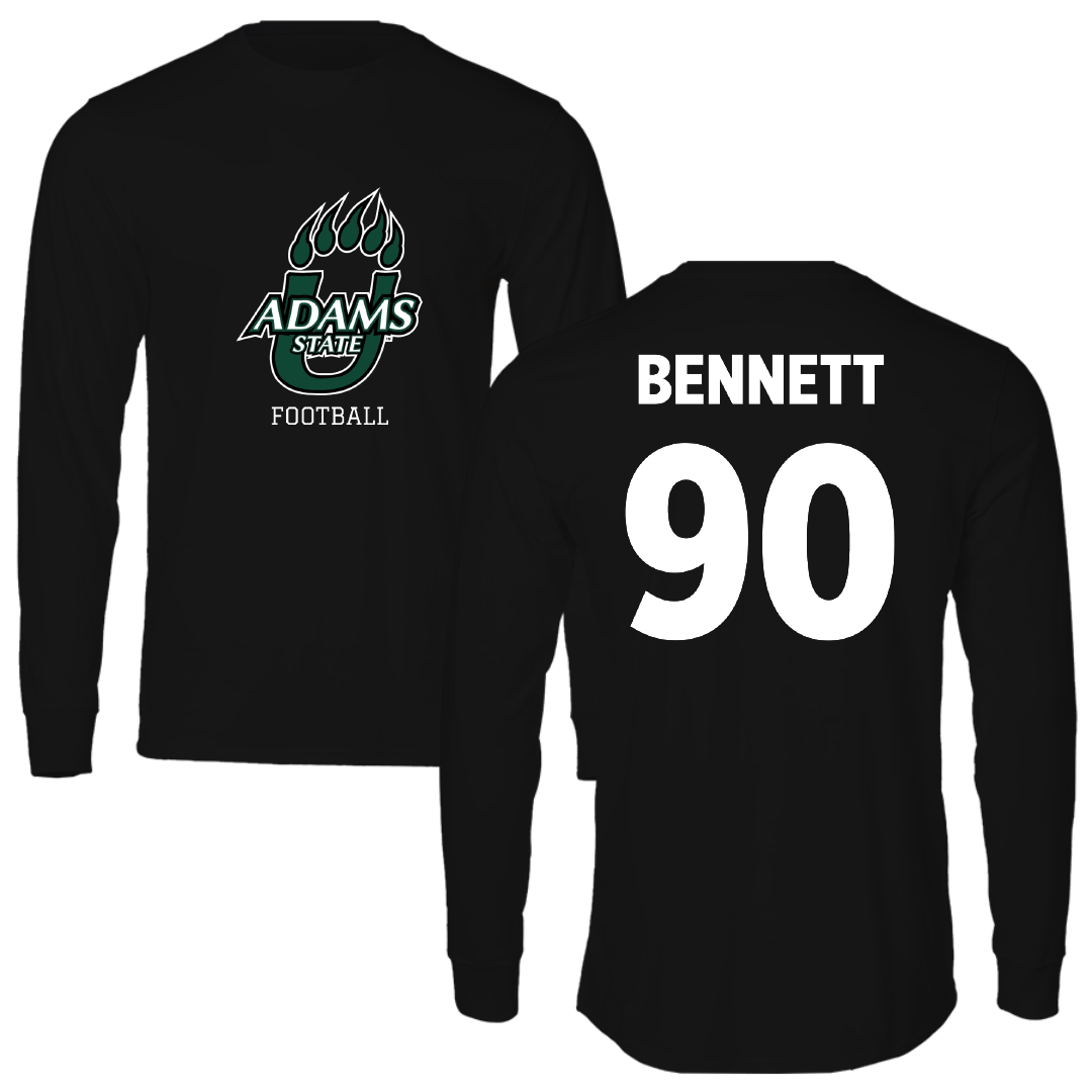 Adams State University Football Black State Performance Long Sleeve - #90 Brandon Bennett