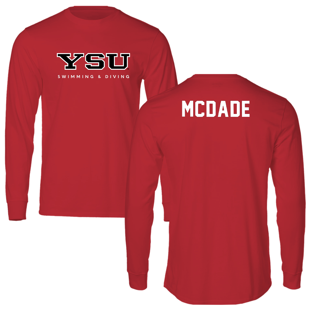 Youngstown State University Swimming & Diving Red Long Sleeve - Kyle McDade