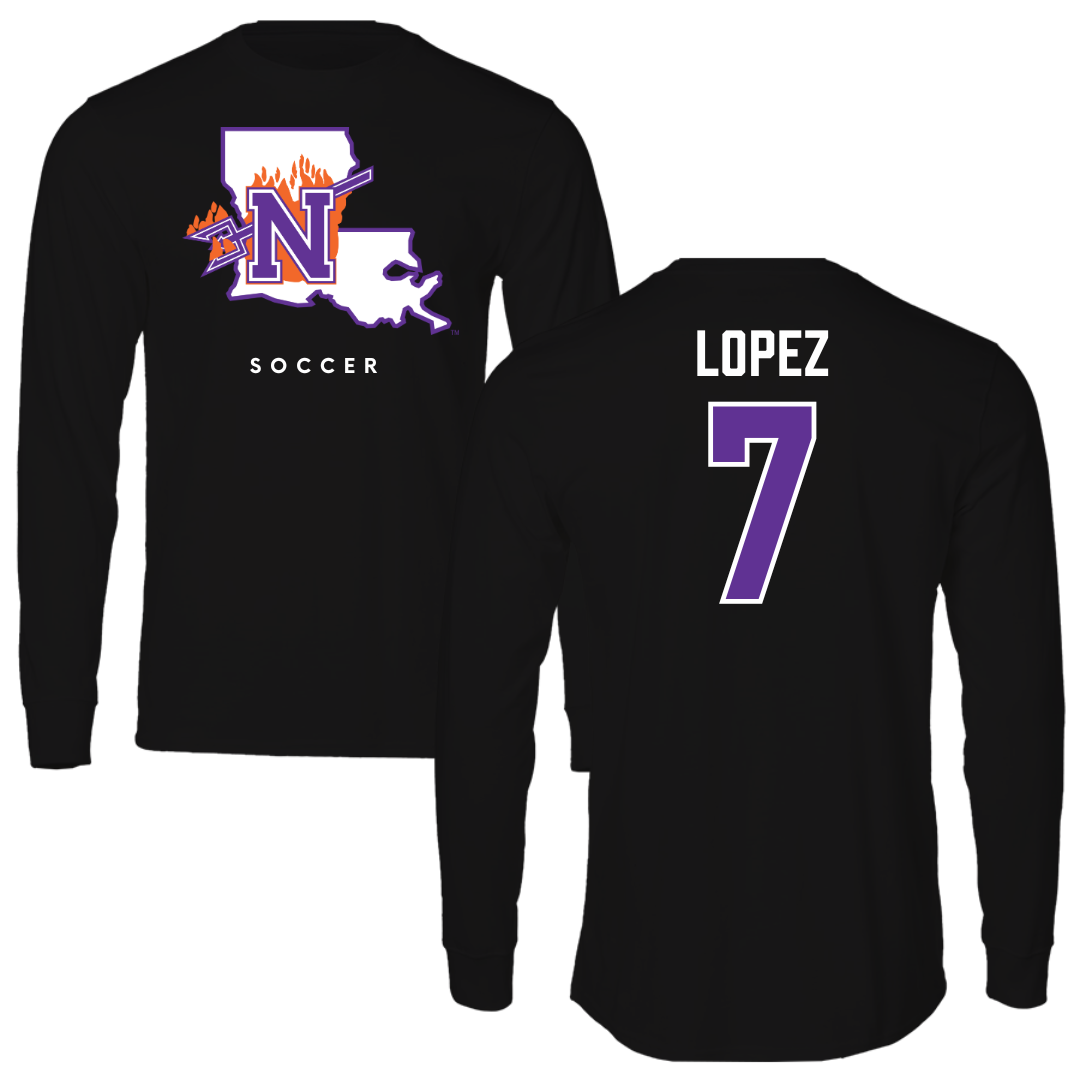 Northwestern State University Soccer Black Block Long Sleeve - #7 Sabrina Lopez