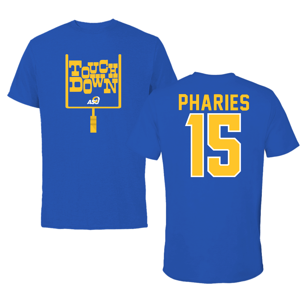 Angelo State University Football Blue Touchdown Tee - #15 Chad Pharies