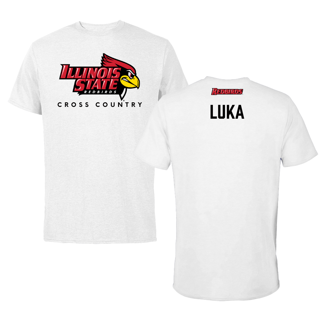 Illinois State University Cross Country White Performance Tee - Jeff Luka