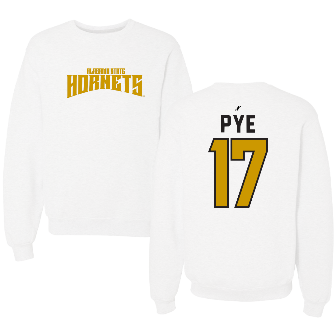Alabama State University Softball White Classic Crewneck - #17 Ashley Pye