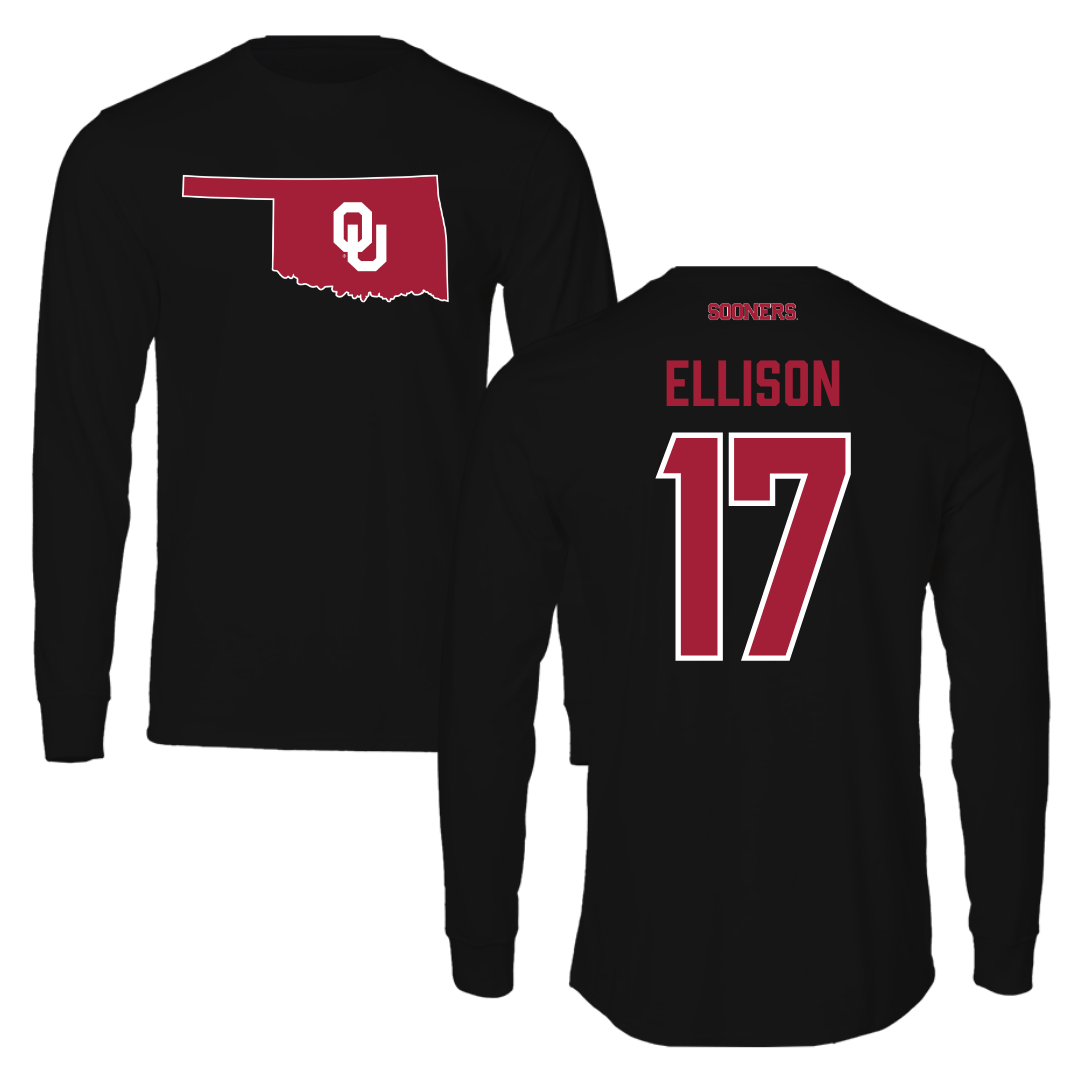 University of Oklahoma Volleyball Black Performance Long Sleeve - #17 Daleigh Ellison