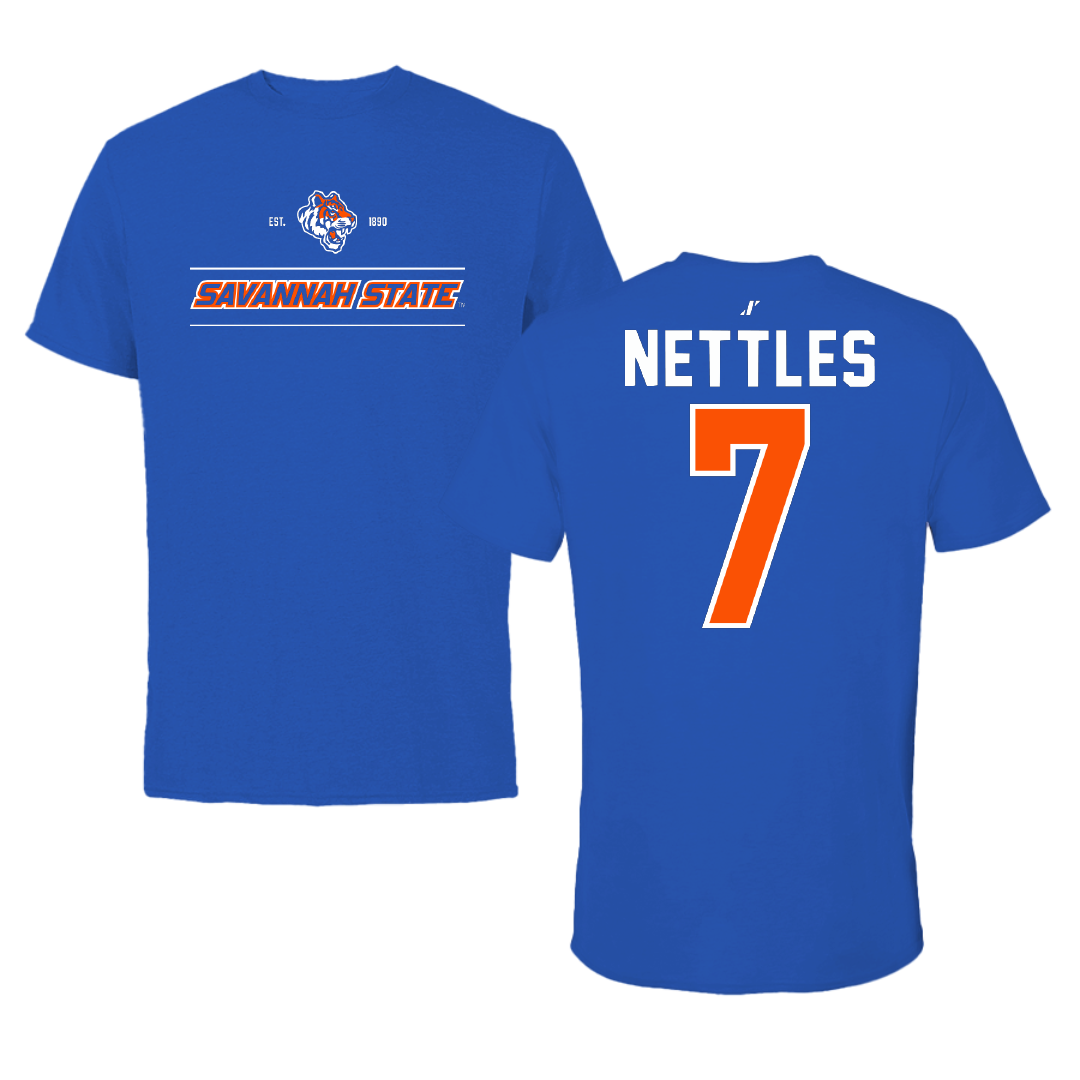 Savannah State University Volleyball Blue General Tee - #7 Jasmine Nettles