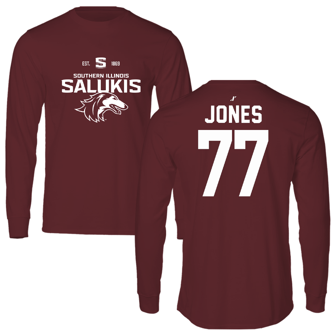 Southern Illinois University at Carbondale Softball Maroon General Performance Long Sleeve - #77 Sidney Jones