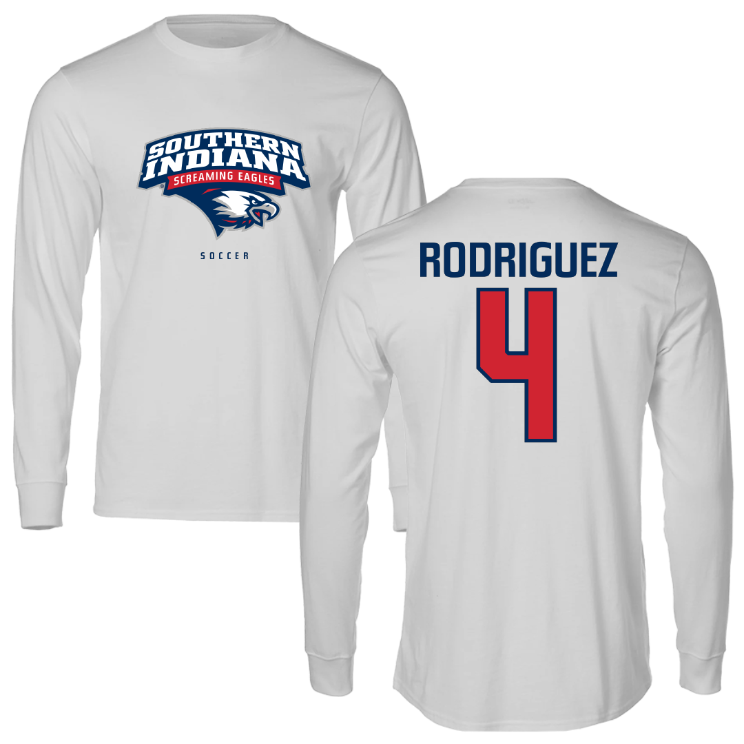 University of Southern Indiana Soccer Light Gray Long Sleeve - #4 Diego Rodriguez