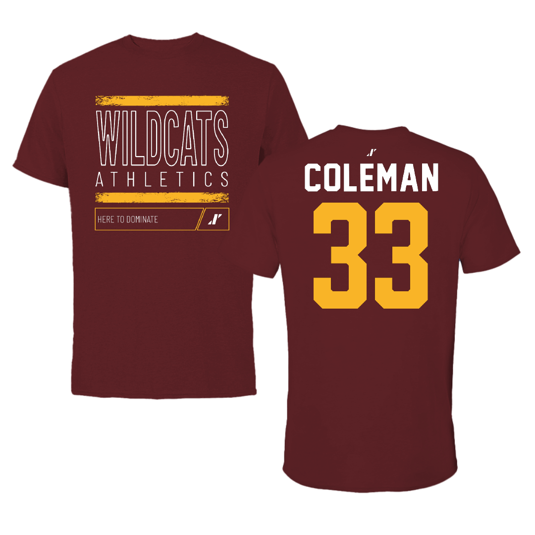 Bethune-Cookman University Softball Maroon Dominate Tee - #33 Sofia Coleman