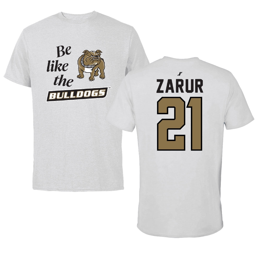 Bryant University Football Light Gray Be Like Us Performance Tee - #21 Antonio Zarur