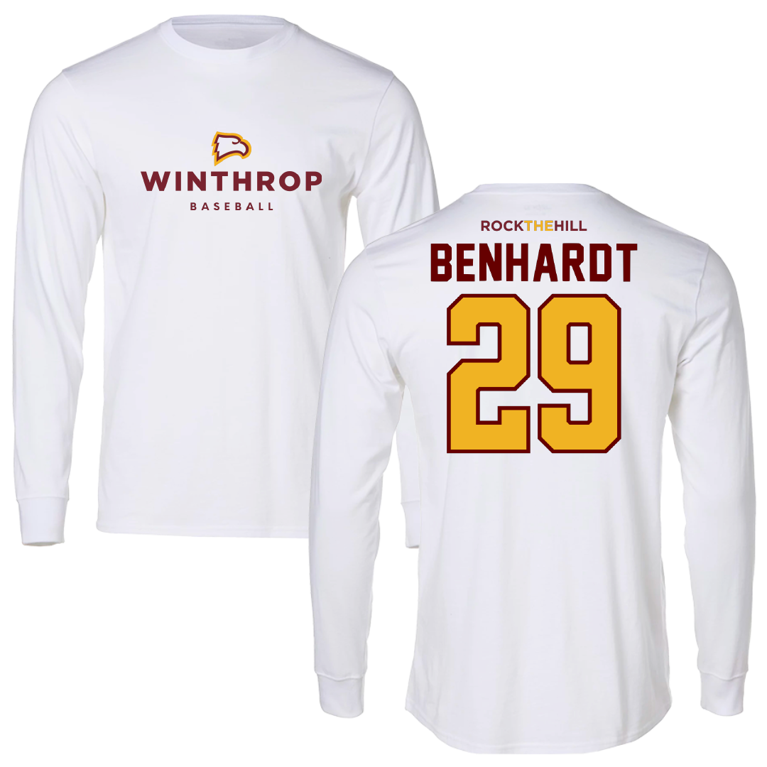 Winthrop University Baseball White Long Sleeve - #29 Alan Benhardt