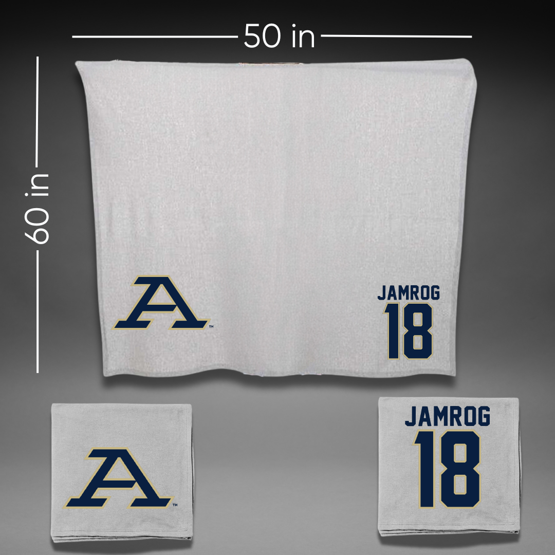 University of Akron Softball Gray Blanket - #18 Madison Jamrog